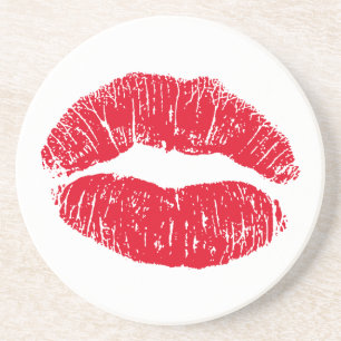 Red Kissing Läppar Underlägg Sandsten