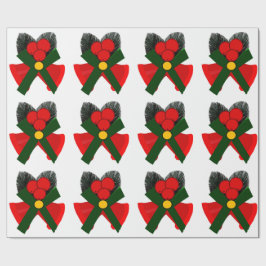 Red Klockor och Holly Wrapping Papper Presentpapper