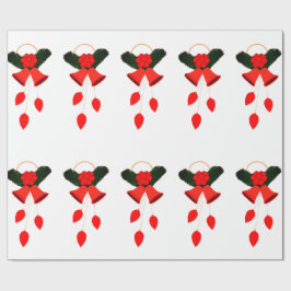 Red Klockor och Holly Wrapping Papper Presentpapper