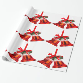 Red Klockor och Holly Wrapping Papper Presentpapper