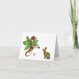 Red Klöver Dragon - notecard Kort
