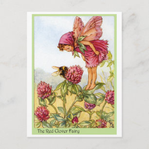 Red Klöver Fairy Vykort
