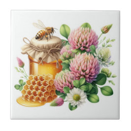 Red Klöver Honung Sweet Bee Ceramic Tile Kakelplatta