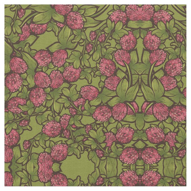 Red Klöver Vintage Garden Tyg (Närbild)