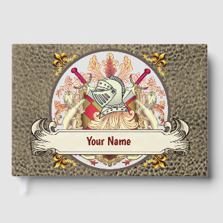 Red Knight Family Crest Surname Gästböcker