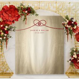 Red Knot Dubbla Happiness Bröllop Photo BackDrop