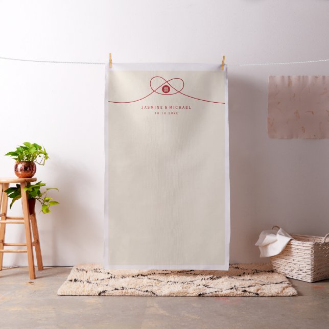 Red Knot Dubbla Happiness Bröllop Photo BackDrop Tyg (In Situ)