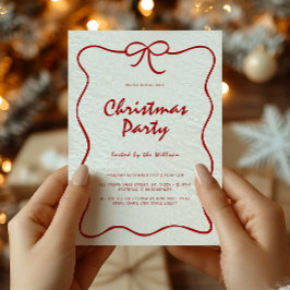 Red Knot Modern jul Party Inbjudningar