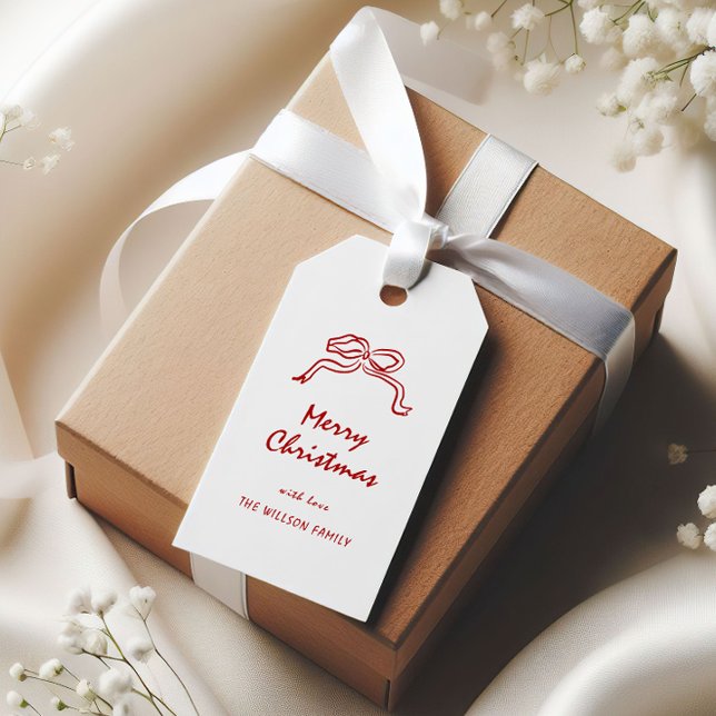 Red Knot Modern jul Presentetikett (Skapare uppladdad)