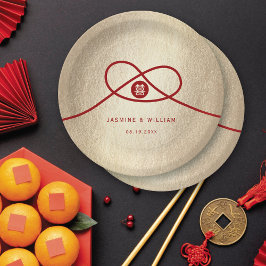 Red Knot Union Dubbla Happity China Bröllop