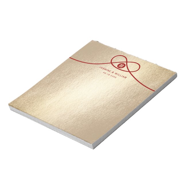 Red Knot Union Dubbla Happity China Bröllop Anteckningsblock (Roterad)