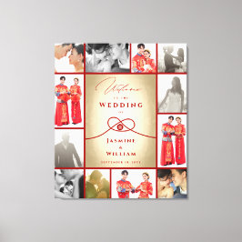 Red Knot Union Dubbla Happity China Bröllop Canvastryck