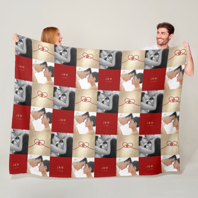 Red Knot Union Dubbla Happity China Bröllop Fleecefilt (På plats)