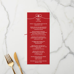 Red Knot Union Dubbla Happity China Bröllop Meny