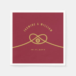 Red Knot Union Dubbla Happity China Bröllop Pappersservett