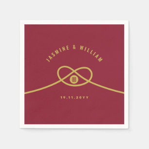 Red Knot Union Dubbla Happity China Bröllop Pappersservett