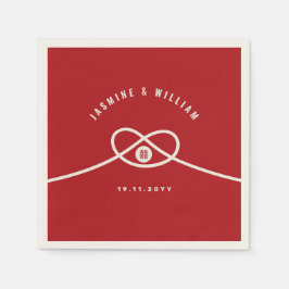 Red Knot Union Dubbla Happity China Bröllop Pappersservett