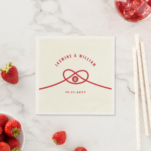 Red Knot Union Dubbla Happity China Bröllop Pappersservett