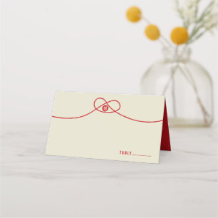 Red Knot Union Dubbla Happity China Bröllop Placeringskort