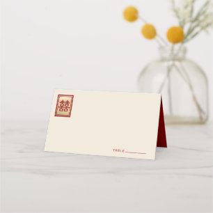 Red Knot Union Dubbla Happity China Bröllop Placeringskort
