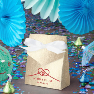 Red Knot Union Dubbla Happity China Bröllop Presentaskar