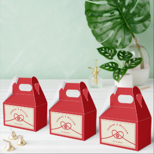 Red Knot Union Dubbla Happity China Bröllop Presentaskar