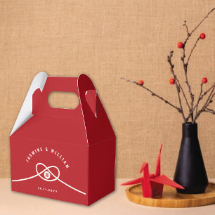 Red Knot Union Dubbla Happity China Bröllop Presentaskar