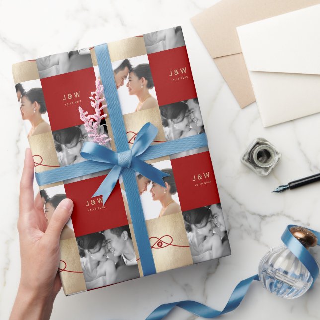 Red Knot Union Dubbla Happity China Bröllop Presentpapper (Gifting)