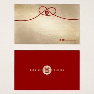 Red Knot Union Dubbla Happity China Bröllop Visitkort