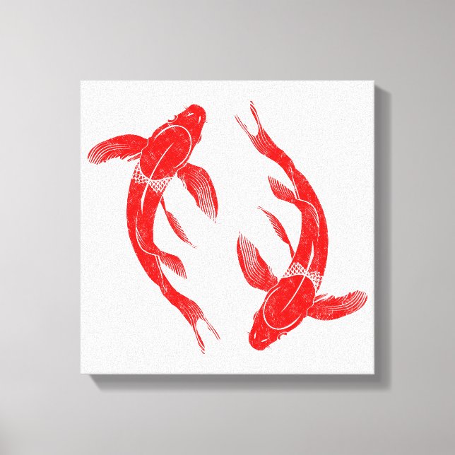 Red Koi Fish Carp Canvastryck (Framsida)