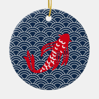 Red Koi Fish Julgransprydnad Keramik