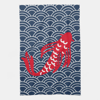 Red Koi Fish Kökshandduk