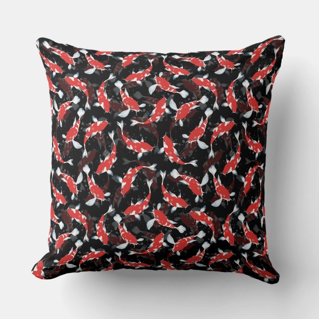 Red Koi Fish Mönster Kudde (Framsida)