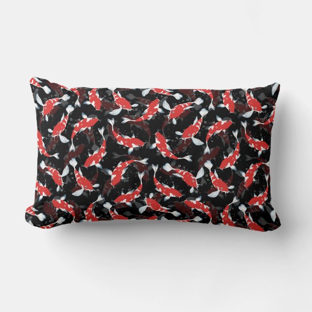 Red Koi Fish Mönster Lumbarkudde (Framsida)
