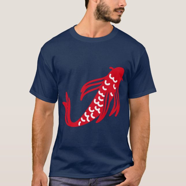 Red Koi Fish T Shirt (Framsida)