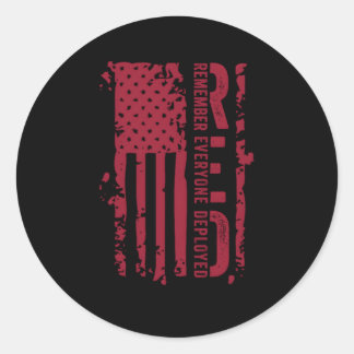 Red Kom ihåg alla distribuerade Red Distress-Flagg Runt Klistermärke