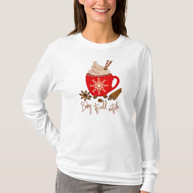 *~* Red kopp BABY ITS-KALLET UTANFÖR Julen T Shirt (Framsida)