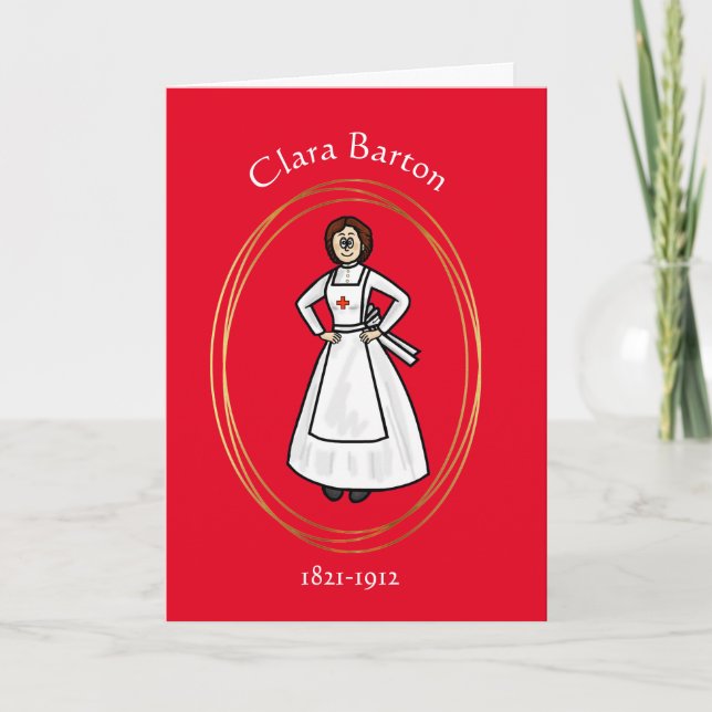 Red Kor Day Clara Barton Greeting Card Helgkort (Framsida)
