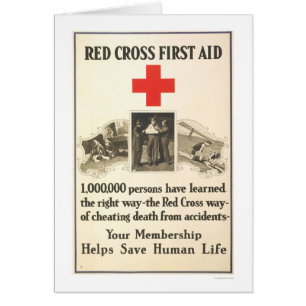 Red Kor First Aid Hälsningskort
