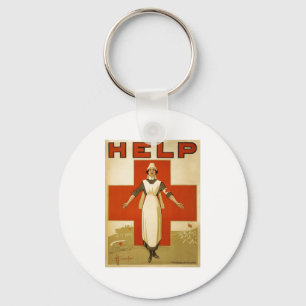 Red Kor Nurse Help Advertisement Världskrig 2 Nyckelring