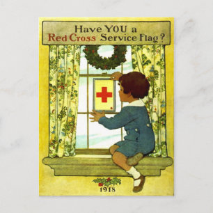 Red Kor Service Flagga vykort