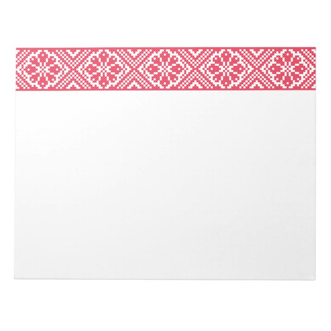 Red kor-stitch Mönster Anteckningsblock (Framsida)