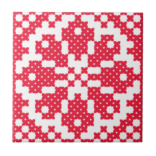 Red kor-stitch Mönster Kakelplatta