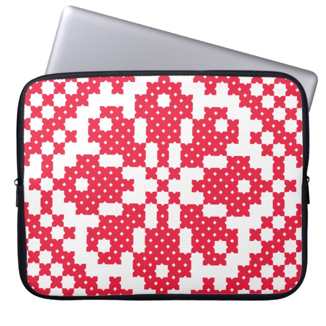 Red kor-stitch Mönster Laptop Fodral (Framsidan)