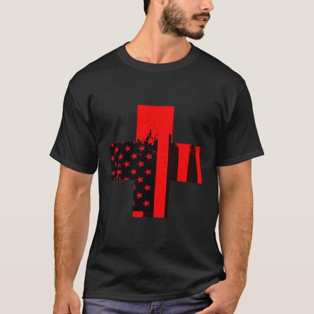 Red Kor Usa American T Shirt (Framsida)
