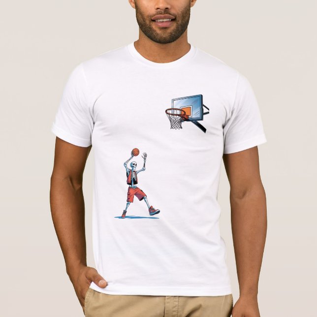 Red Kort Skeleton Dunk T Shirt (Framsida)