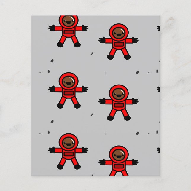 Red kostym astronauter på grått (Framsida)