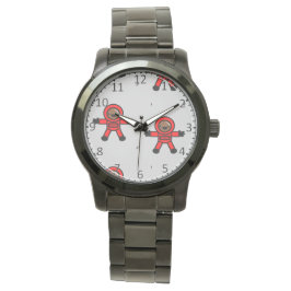 Red kostym astronauter på grått armbandsur