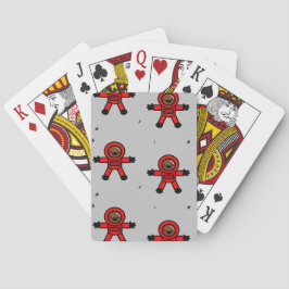 Red kostym astronauter på grått casinokort