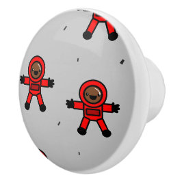 Red kostym astronauter på grått knopp